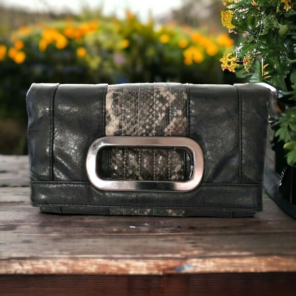 Y2K Cache Clutch Bag Purse Envelope Animal Print Handbag Vegan Leather Vtg 90s. - Picture 15 of 16